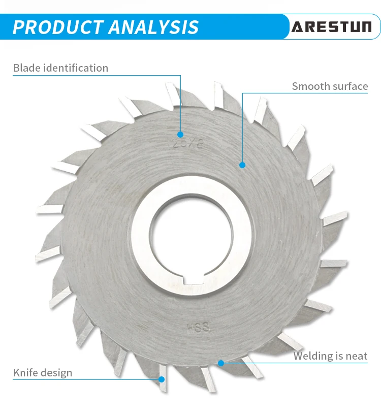 HSS Three-Sided Edge Milling Cutter Customized 50 63 75 80 100 125 150 Straight Teeth Staggered Teeth Milling Cutter
