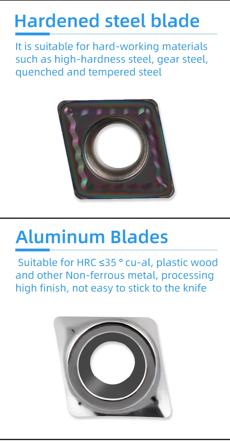 Ccmt Inner Hole Turning Inserts CCMT0602 CCMT09T3 CCMT1204 CCMT M AS Colorful Titanium Alloy Stainless Steel Quenched Steel