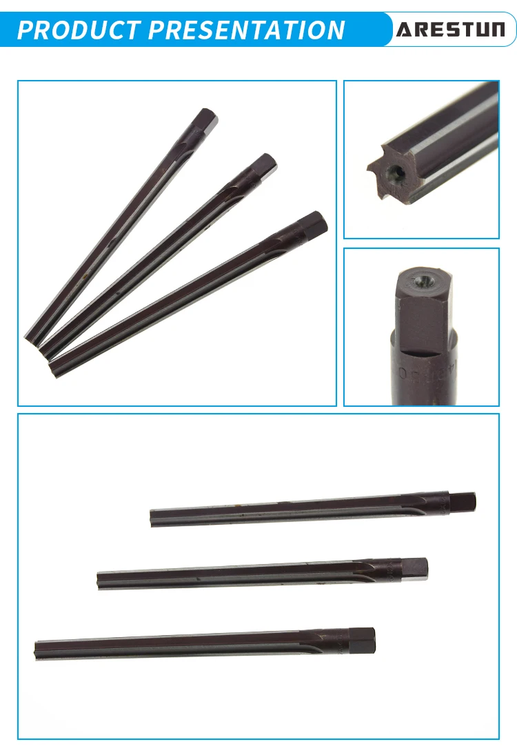 HSS M2/M35 1:50 Taper Pin Reamer with Straight Shank