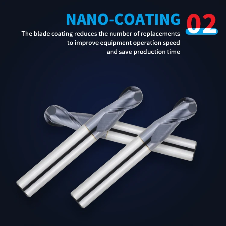 Carbide Ball Nose End Mill HRC 45 Round Tungsten Steel Milling Cutter Cnc Machine Lathe Cutting Tools