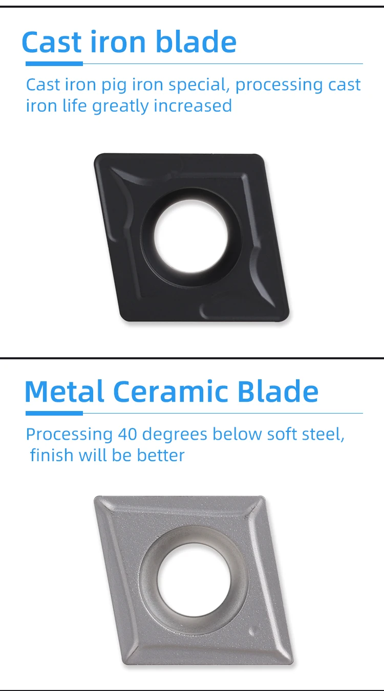 Ccmt Inner Hole Turning Inserts CCMT0602 CCMT09T3 CCMT1204 CCMT M AS Colorful Titanium Alloy Stainless Steel Quenched Steel