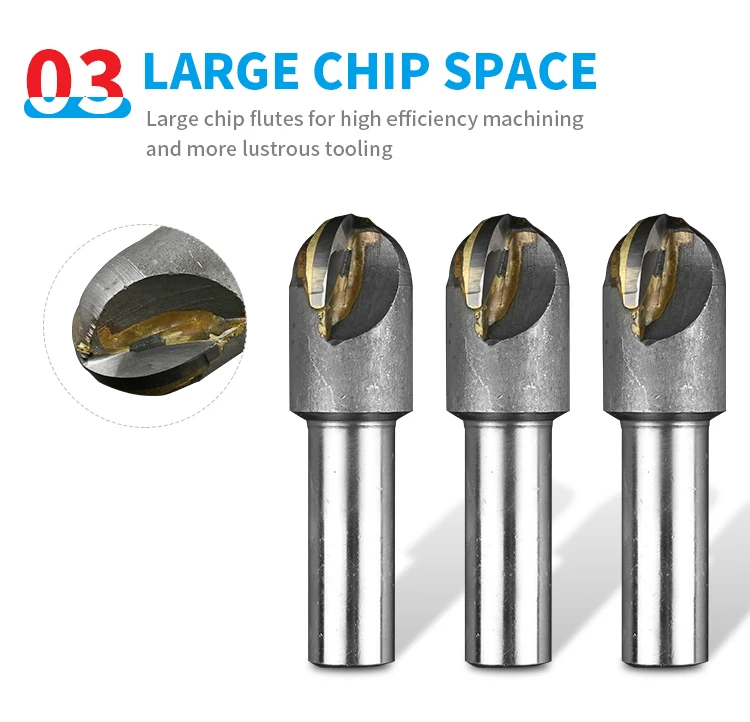 Cutting Tools Diamond Milling Cutter Pcd Ball Nose End Mill