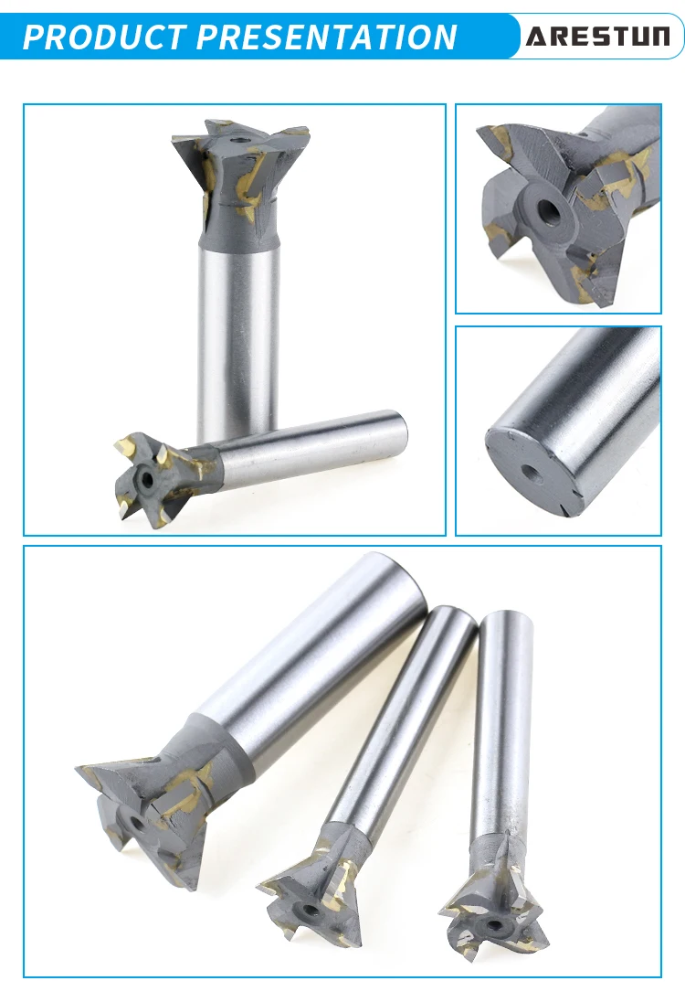 50 Degrees Dovetail Groove Straight Shank Hard Alloy Milling Cutter for Processing Copper Cast Iron