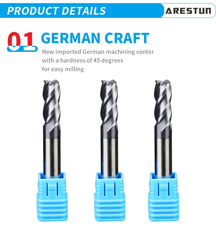 HRC 45 Degree Soild Tungsten Carbide End Mill Cnc Machine Milling Cutter Tool Cnc Lathe Tools Carbide Cutting Tools