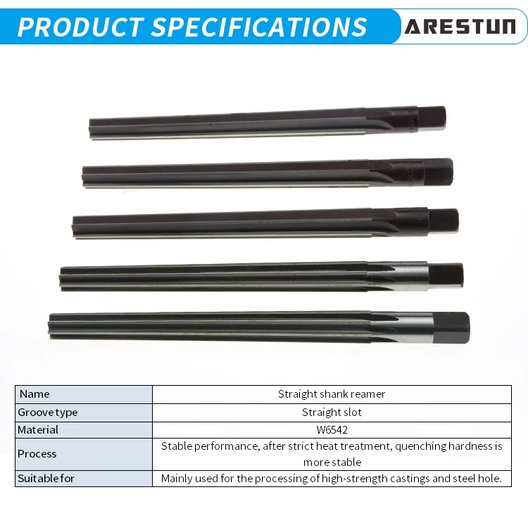 HSS M2/M35 1:50 Taper Pin Reamer with Straight Shank