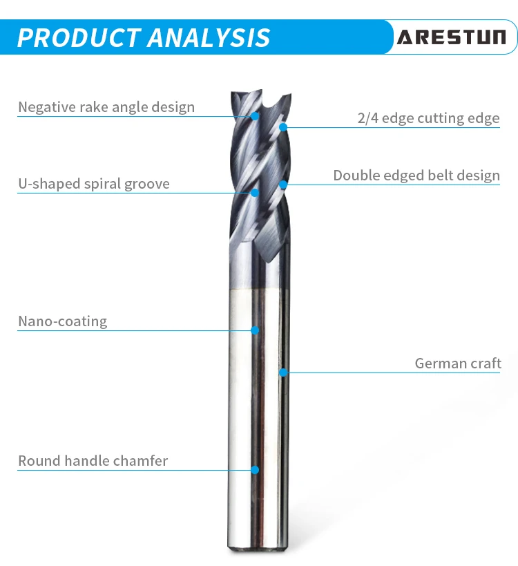 HRC 45 Degree Soild Tungsten Carbide End Mill Cnc Machine Milling Cutter Tool Cnc Lathe Tools Carbide Cutting Tools