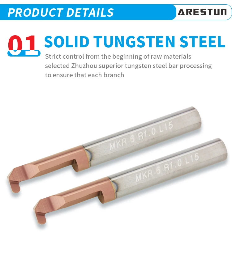 MKR Carbide Small Bore Inside Micro Boring Tools Integral Alloy Tungsten Steel Turning Tool