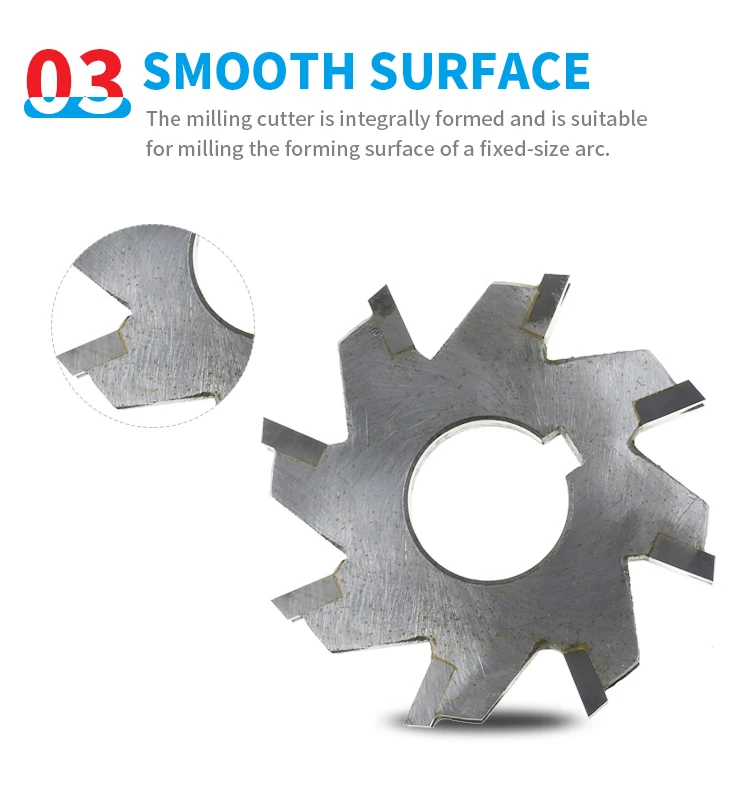 Concave Semi-circular Inlaid Tungsten Steel Three-sided Edge Milling Cutter R5R6R20 Tools Milling Cutter