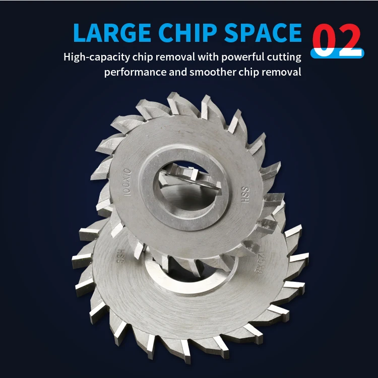 HSS Three-Sided Edge Milling Cutter Customized 50 63 75 80 100 125 150 Straight Teeth Staggered Teeth Milling Cutter