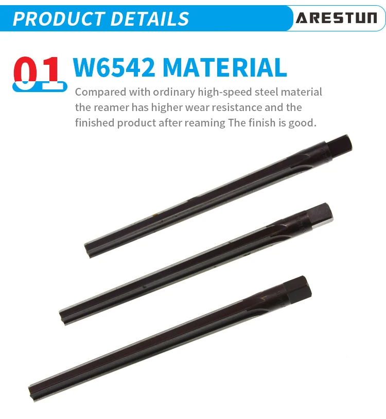 HSS M2/M35 1:50 Taper Pin Reamer with Straight Shank