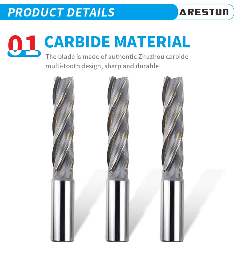 Tungsten Steel Spiral End Mill Customizable YW2 Inlaid Alloy Milling Cutter Welding Carbide Spiral Milling Cutter Tool