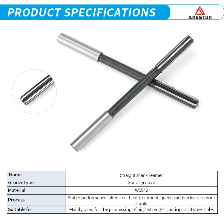 High Speed Manufacturer Router CNC Carbide Tip Tungsten Straight Shank 6 Flute Spiral Flute Center Chamfer Reamers