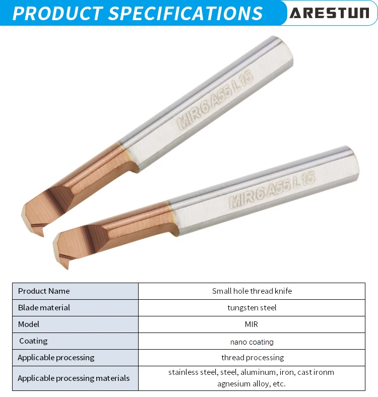 MGR Tool bar Small Diameter Stainless Steel Boring Tool Inner Hole Tungsten Steel Tool bar Alloy Forming