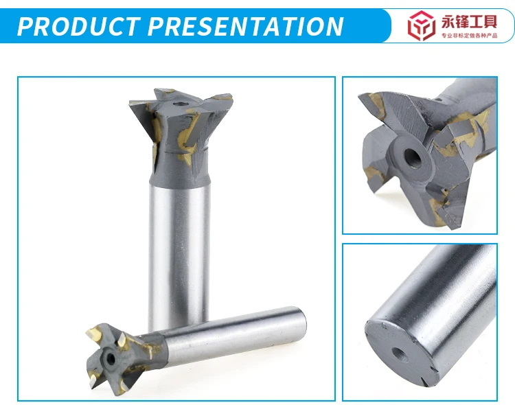 50 Degrees Dovetail Groove Straight Shank Hard Alloy Milling Cutter for Processing Copper Cast Iron