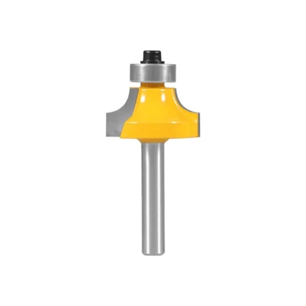 Woodworking Tools 4 Pieces 1/4 Handle Round Over Edging Router Bit Set Radius Straight Trimmer Cleaning Corner Round Bits