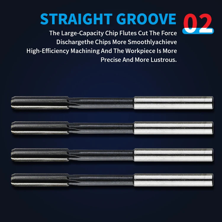 High Speed Manufacturer Router CNC Carbide Tip Tungsten Straight Shank 6 Flute Spiral Flute Center Chamfer Reamers