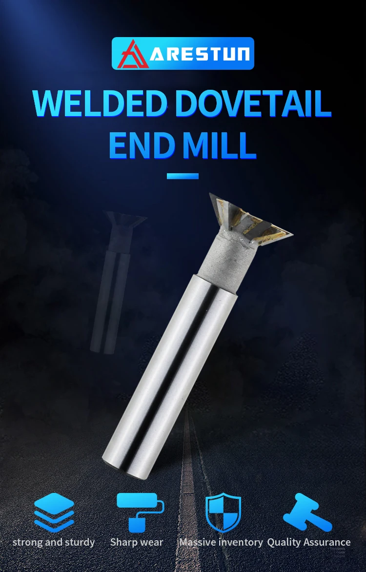 50 Degrees Dovetail Groove Straight Shank Hard Alloy Milling Cutter for Processing Copper Cast Iron