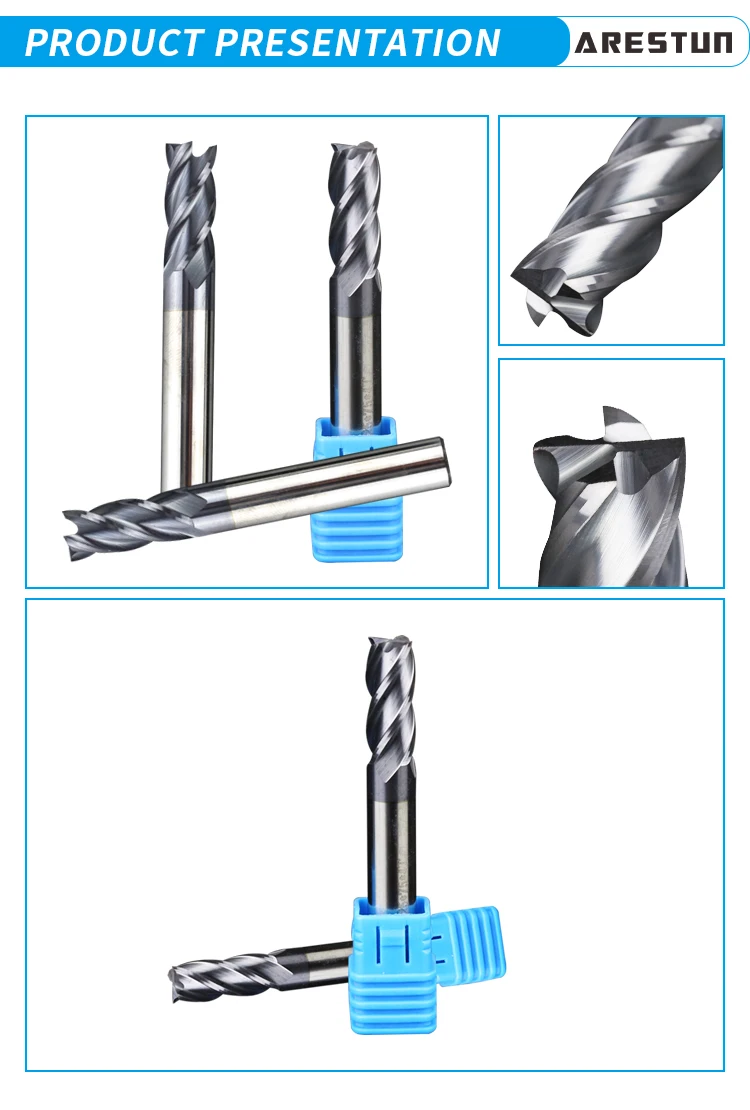 HRC 45 Degree Soild Tungsten Carbide End Mill Cnc Machine Milling Cutter Tool Cnc Lathe Tools Carbide Cutting Tools
