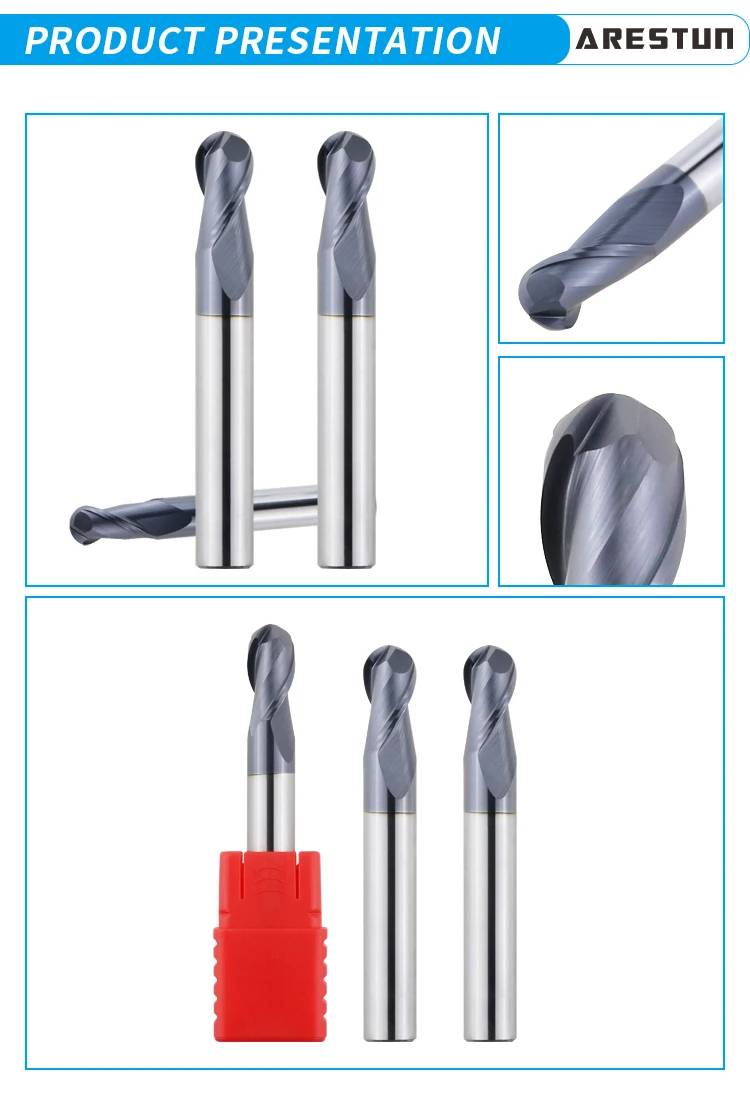 Carbide Ball Nose End Mill HRC 45 Round Tungsten Steel Milling Cutter Cnc Machine Lathe Cutting Tools
