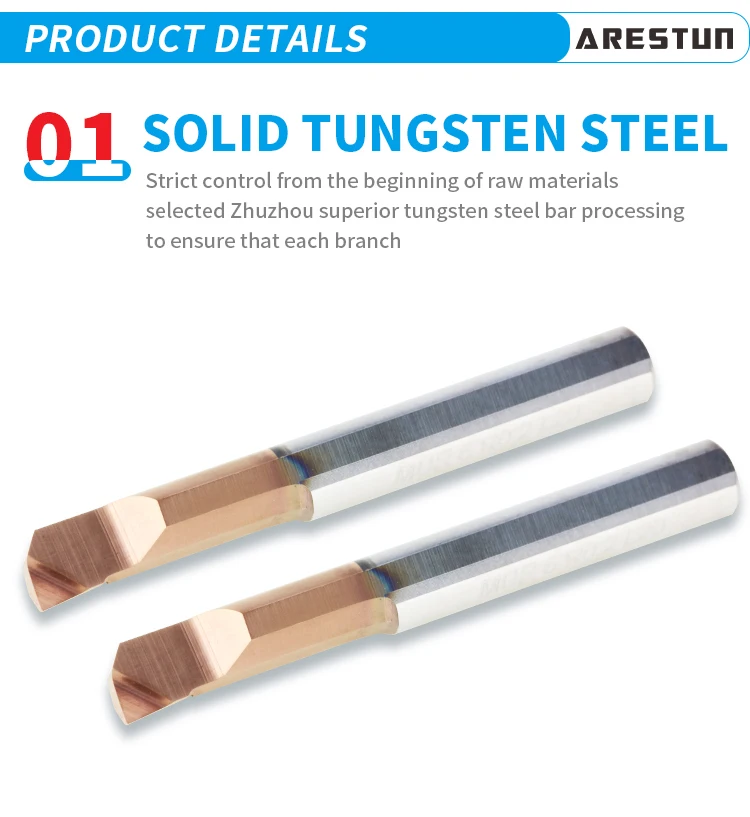 MUR CNC Small Hole Carbide Reaming Tool Micro Tungsten Carbide  Boring bar Cutter