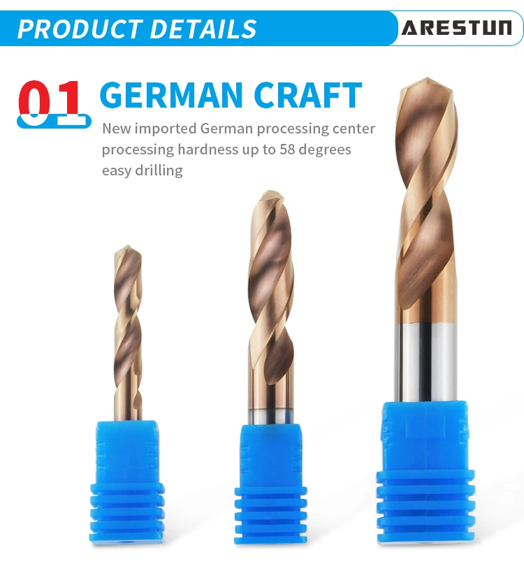 HRC58 CNC Lathe Turning Tools Solid Tungsten Carbide Drill Bit Straight Shank Twist Drill Bits Cabide Alloy Drilling Bit