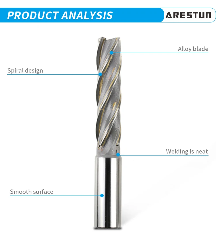 Tungsten Steel Spiral End Mill Customizable YW2 Inlaid Alloy Milling Cutter Welding Carbide Spiral Milling Cutter Tool