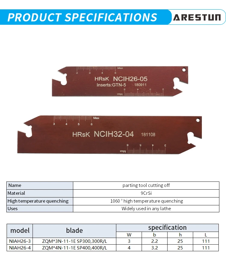 SPB426 Carbide Inserts Slotting Blade Cutter Cnc Lathe Groove Tool Holder