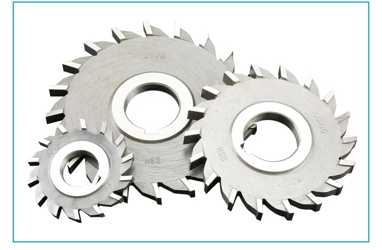 HSS Three-Sided Edge Milling Cutter Customized 50 63 75 80 100 125 150 Straight Teeth Staggered Teeth Milling Cutter