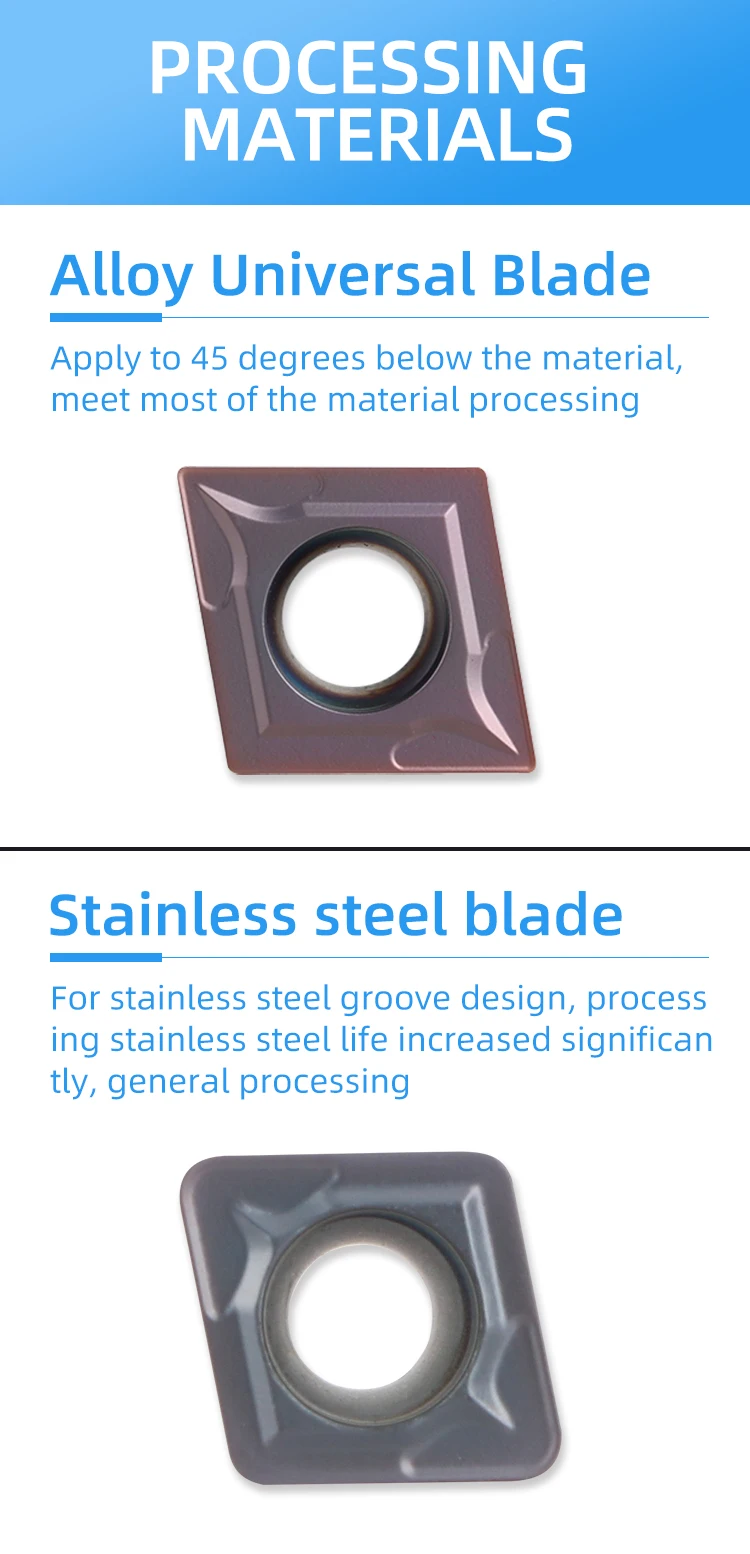 Ccmt Inner Hole Turning Inserts CCMT0602 CCMT09T3 CCMT1204 CCMT M AS Colorful Titanium Alloy Stainless Steel Quenched Steel