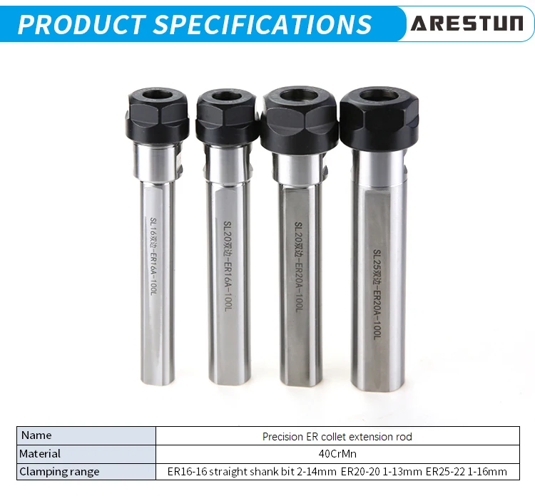 High Precision Tool Holder ER Collet Extension Rod for CNC Machine