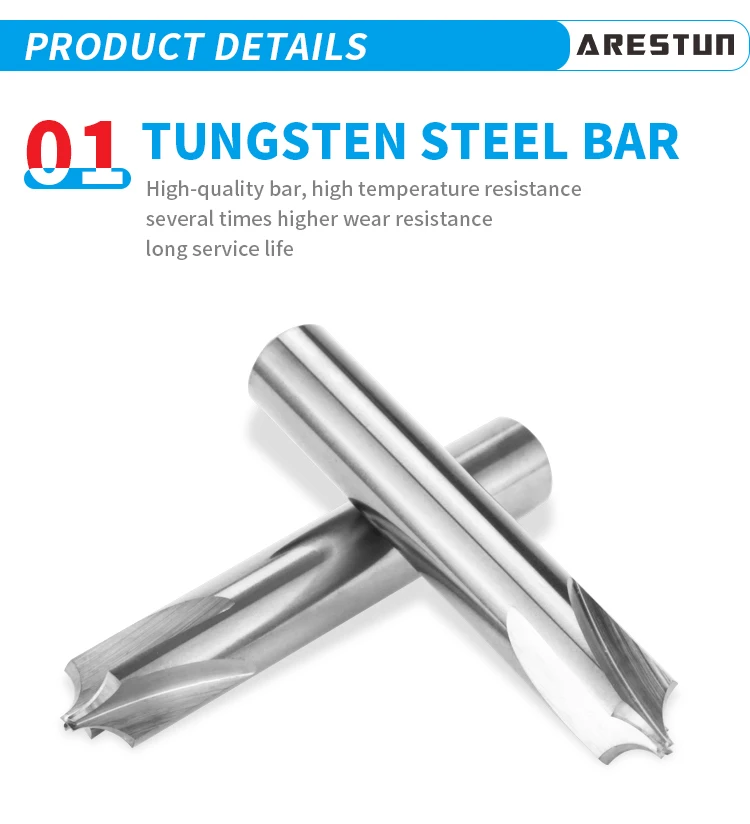 High Quality Safety Milling Cutters Solid Carbide End Mill With Tungsten Steel Inner R Milling Cutter D4/D6/D8/D10/D12
