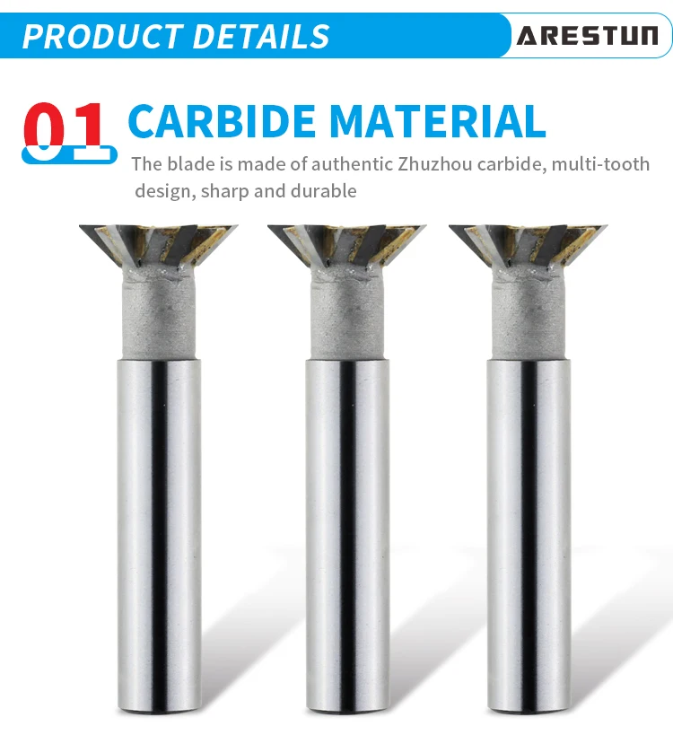 50 Degrees Dovetail Groove Straight Shank Hard Alloy Milling Cutter for Processing Copper Cast Iron