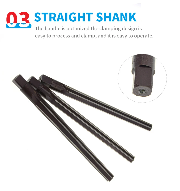 HSS M2/M35 1:50 Taper Pin Reamer with Straight Shank