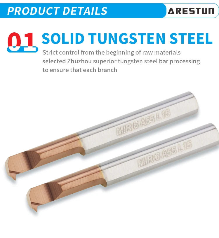 MIR Tool bar Small Diameter Stainless Steel Boring Tool Inner Hole Tungsten Steel Tool bar Alloy Forming
