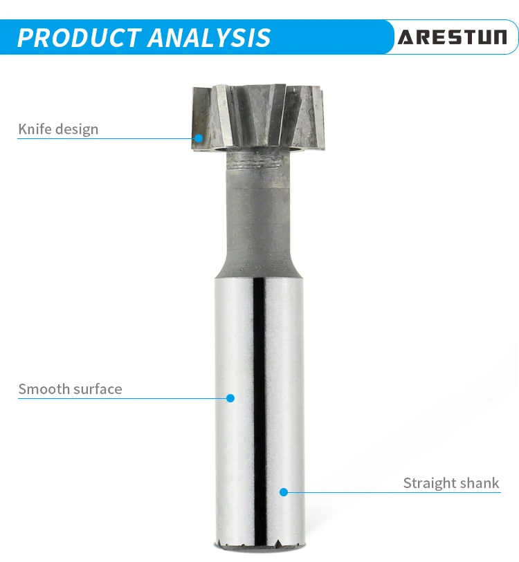 High Quality OEM HSS M2, M35, M42 T-Slot Cutter With Parallel Shank and Taper Shank CNC T-type Milling Cutter