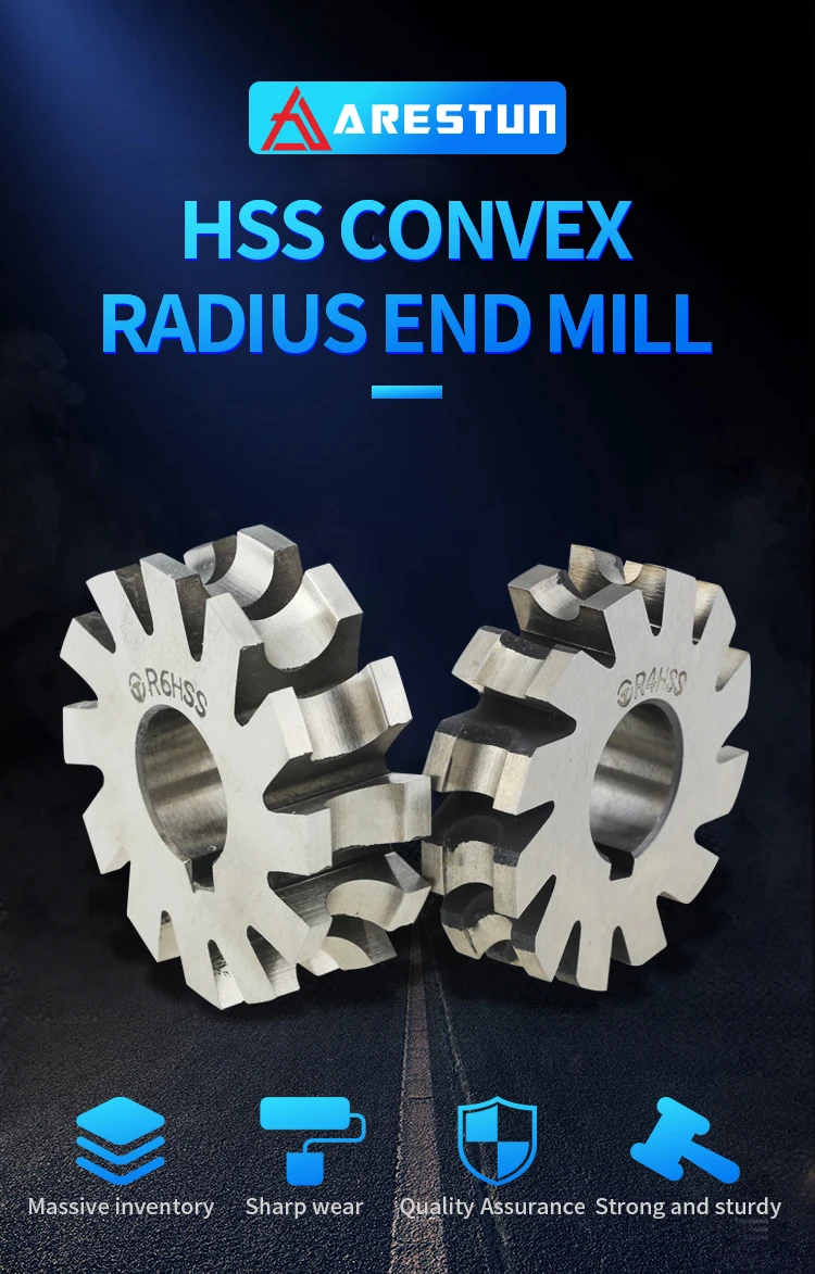 HSS M2 R12 Half Round Concave Convex Milling Cutter