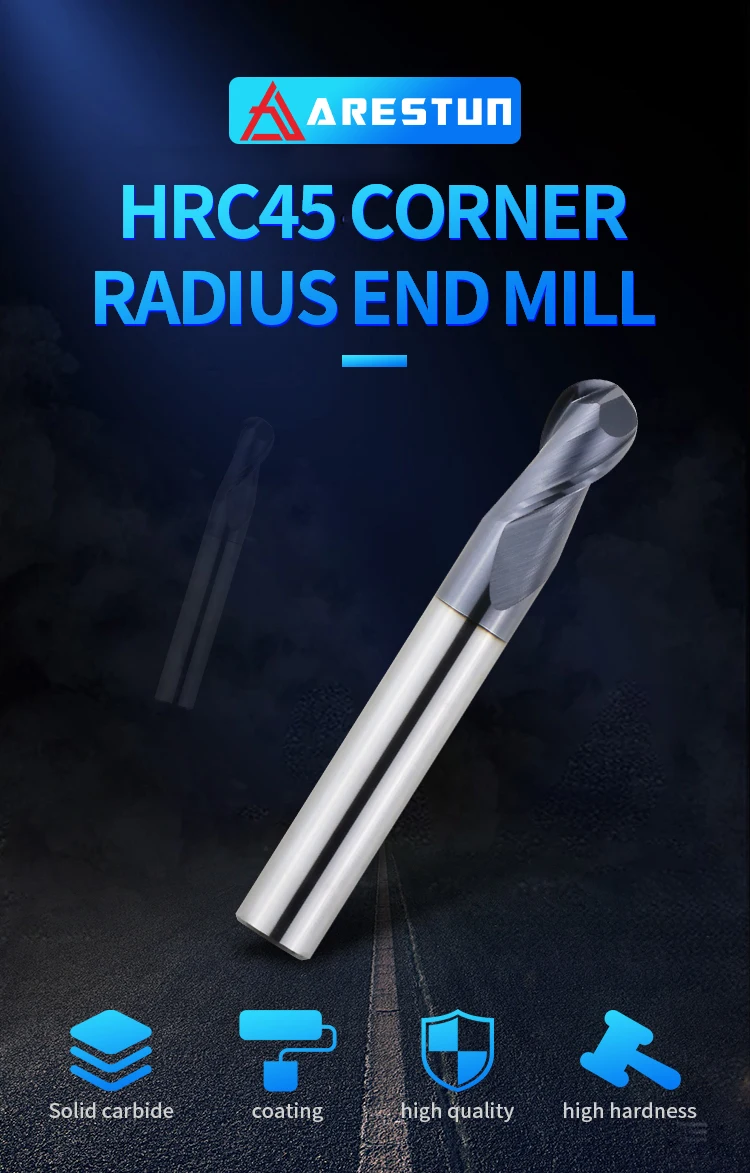 Carbide Ball Nose End Mill HRC 45 Round Tungsten Steel Milling Cutter Cnc Machine Lathe Cutting Tools